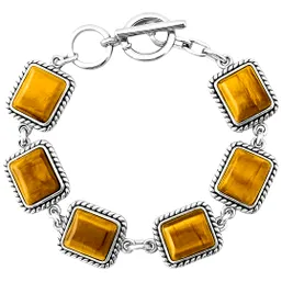 Bratara 6 pietre Ochi de Tigru forma patrat