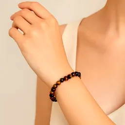 Set bratara piatra Ochi de tigru cu felicitare personalizata