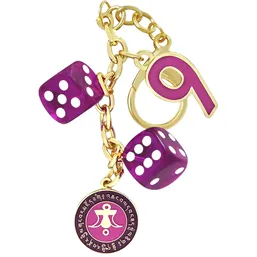 Breloc 2025 amuletă cu numărul 9 norocos și chintă regală