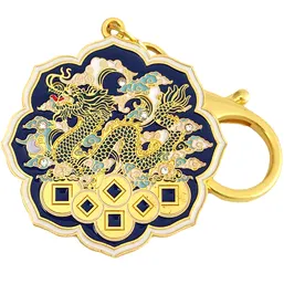 Breloc Dragon Celest pe pat de monezi