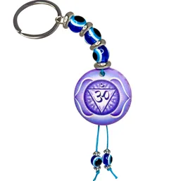 Breloc semnul OM si ochi turcesc albastru