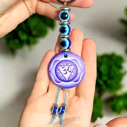 Breloc semnul OM si ochi turcesc albastru