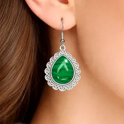 Cercei piatra Malachit