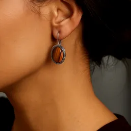 Cercei cu piatră semiprețioasă Ochi de tigru