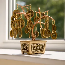 Copac cu bani monede chinezesti