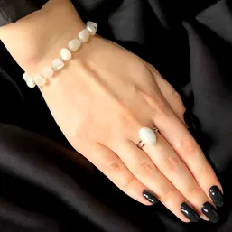 Set brățară Piatra Lunii și inel Piatra Lunii ajustabile