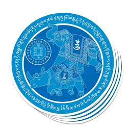 Sticker Elefant si Rinocer albastri 2026