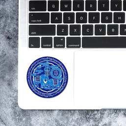 Sticker Elefant și Rinocer albaștri