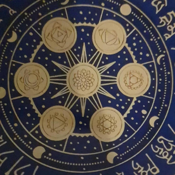 Sticker forta vietii 7 chakre, amuleta feng shui pentru sporirea fortei interioare si cresterea potentialului, albastru