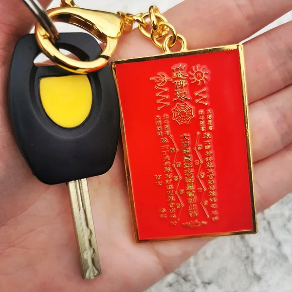 Tai Sui breloc, amuleta de protecție și bunăstare materială, metal solid roșu