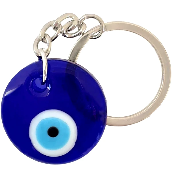 Breloc Ochi turcesc magic norocos, amuletă de protecție a relațiilor și împotriva invidiei, albastru 7.5 cm