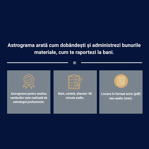 Astrograma venituri și moșteniri