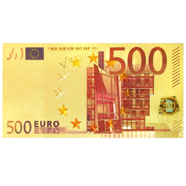 Bancnotă metalică 500 euro, amuletă pentru bani, polimer 15 cm