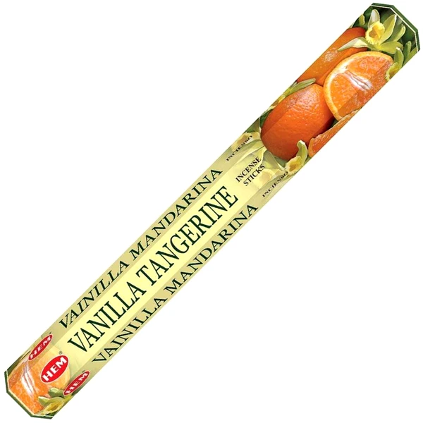 Betisoare parfumate Vanilie Mandarina, gama pentru aromaterapie HEM profesional, aroma dulce fructată, 20 buc