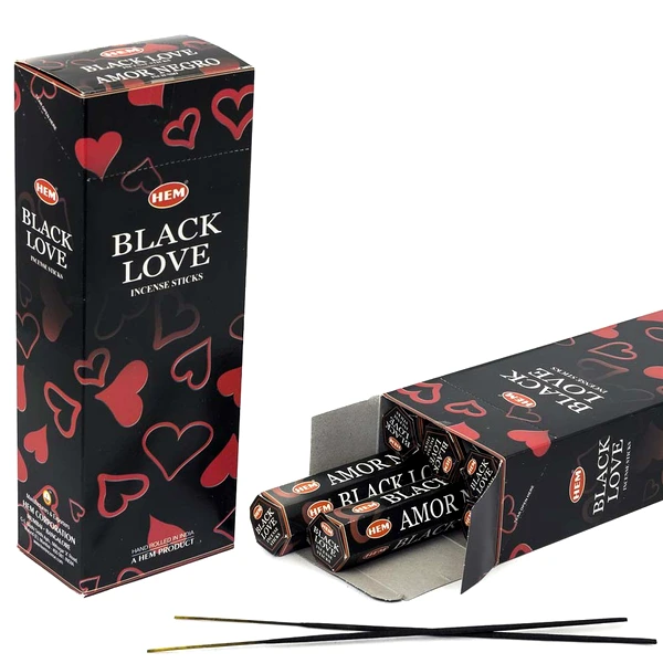 Betisoare parfumate Black Love, aroma gama HEM profesionala pentru dragoste si echilibru in relatii, 20 buc