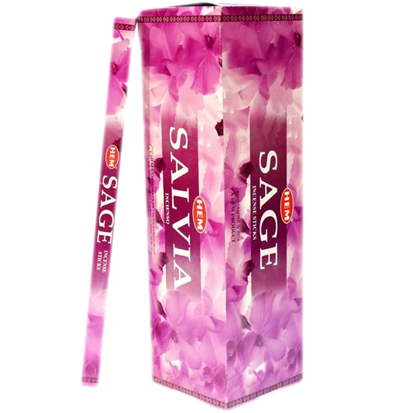 Set 25 cutii betisoare parfumate Salvie roz, gama Hem profesionala Sage pentru purificare, patrat