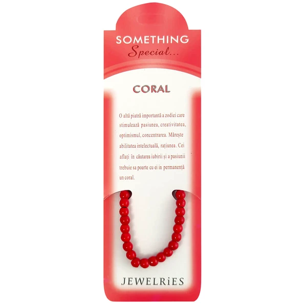 Set bratara pietrele Coral pe felicitare personalizata