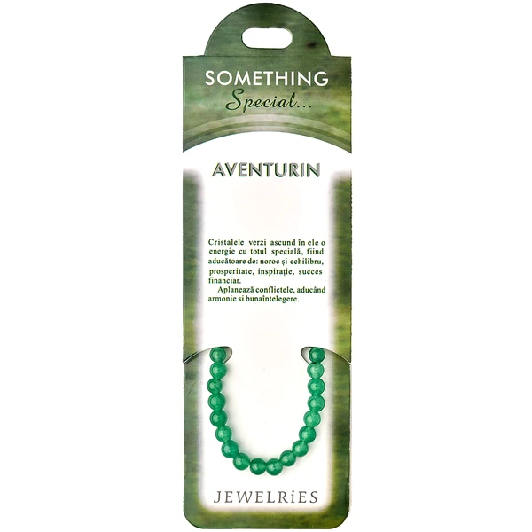 Set bratara Aventurin cu felicitare personalizata, piatra pentru succes financiar 6 mm verde, elastic femei brabati