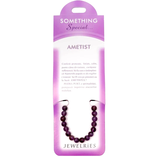Set bratara Ametist cu felicitare personalizată
