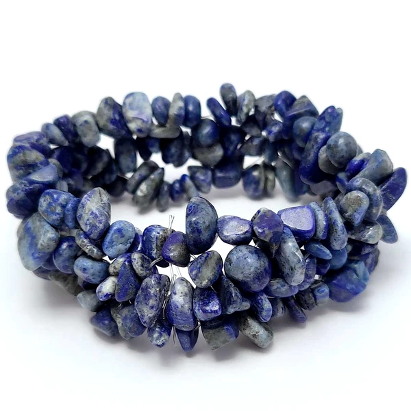 Set brățară Lapis Lazuli cu felicitare personalizata, talisman pentru noroc, pietre semipretioase neregulat