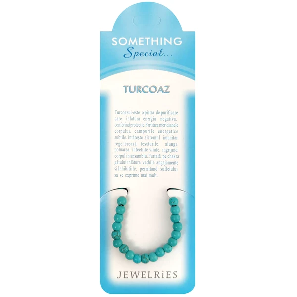 Set bratara Turcoaz pietre cu felicitare personalizata, piatra de protectie si fericire, elastica verde