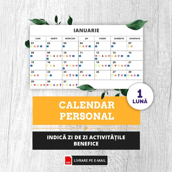 Calendar personal pe 1 luna, activități benefice și de evitat pe zile