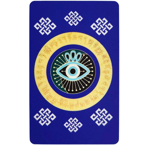 Card antitoxic si ochi magic norocos, impotriva geloziei si energiei negative, albastru 8.5 cm