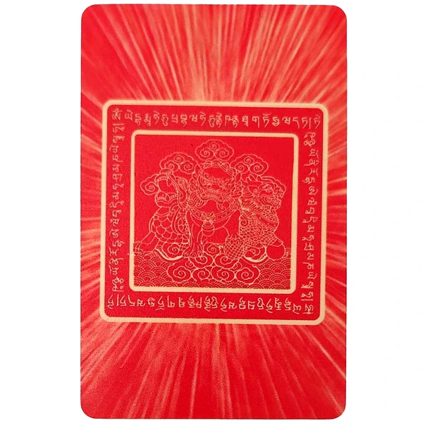 Card Trei Gardieni, amuletă feng shui de protecție împotriva celor trei ucideri, model 2023 plastic roșu 8 cm