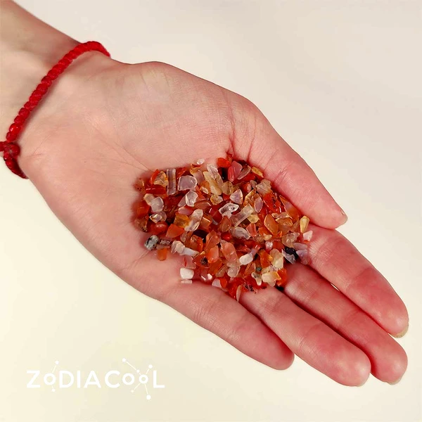 Carneol Spartura decor, cristale pentru succes si energie pozitiva, piatra semipretioasa 1-3 mm rosu 26g