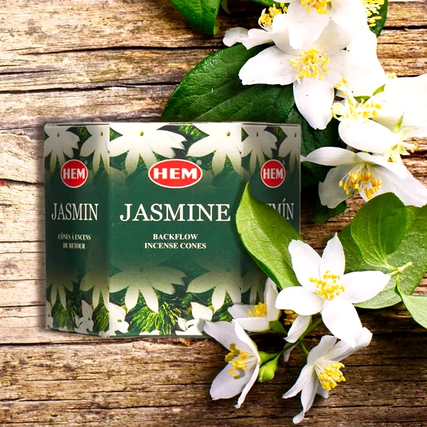 Conuri backflow Iasomie parfumate 40 buc, original HEM professional Jasmine, aroma florală