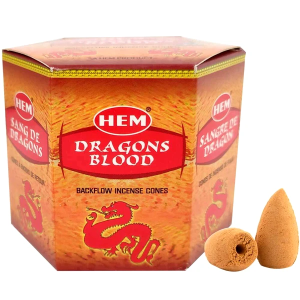 Conuri backflow Sangele Dragonului parfumate 40 buc, original HEM profesional pentru fantani cu fum