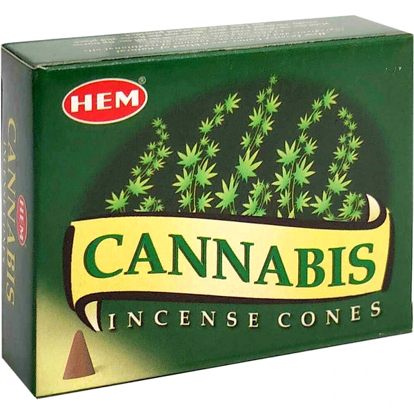 Conuri parfumate Canabis, gama HEM profesional, suport metalic inclus, 10 conuri (25g) aroma florala