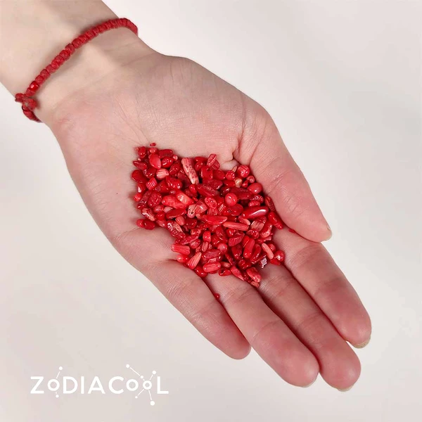 Coral pietre semipretioase, cristale pentru eliberarea energiilor negative, spartura decor 1-3 mm rosu 26g