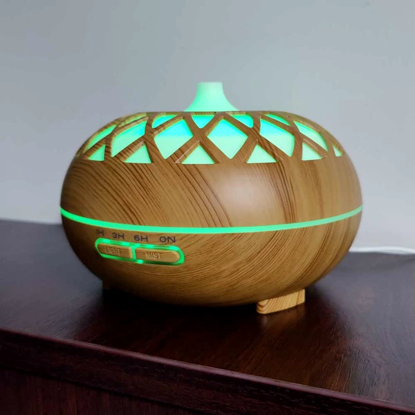 Difuzor aromaterapie LED, 15 cm alb maro