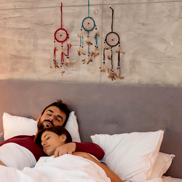Dream catcher 1 cerc, ornament protectie cosmar, capcana vise diverse culori