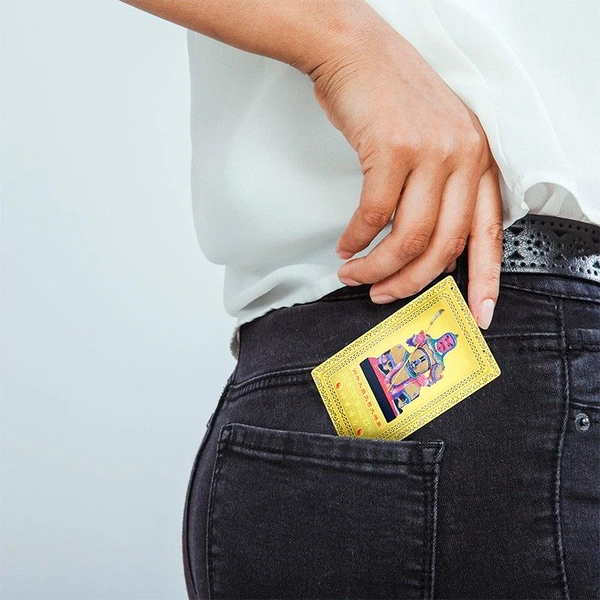 Card amuletă războinică pentru protecție aurie Feng Shui cu generalul Tai Sui