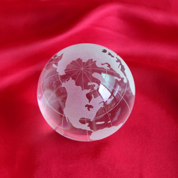 Glob pamantesc, obiect feng shui pentru a spori vanzarile, extinderea afacerii, succes, transparent 50 mm