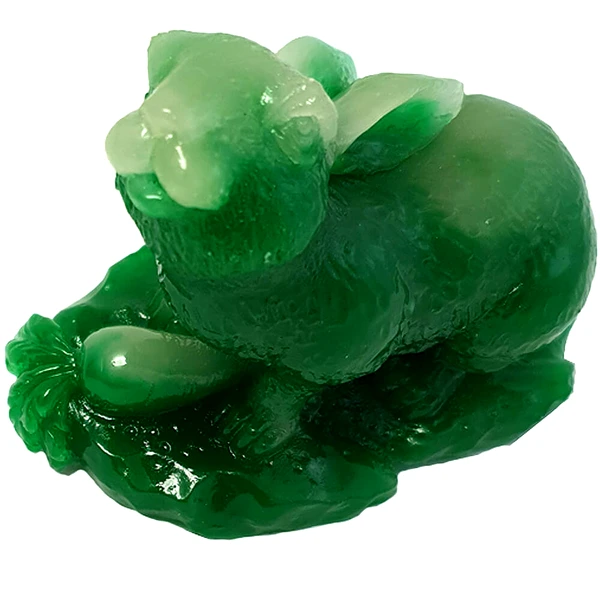 Iepure jad Feng Shui, obiect decor cu proprietati de activate a dragostei, statueta verde