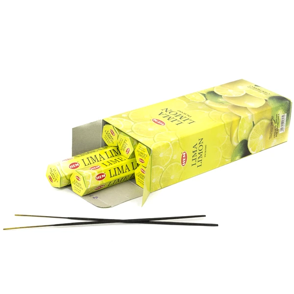 Betisoare parfumate Lamaie, gama Hem profesional Lime Lemon, pentru curatarea aurei si reenergizare, 20 buc