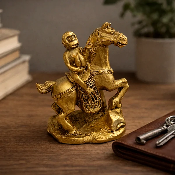 Maimuta pe cal cu piersica