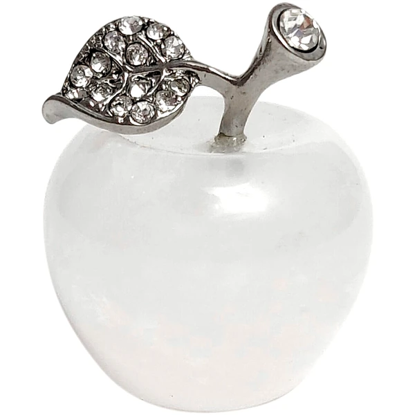 Mar cristal de stanca, piatra semipretioasa, pentru noroc si protectie, crenguta cu strasuri 4 cm, alb