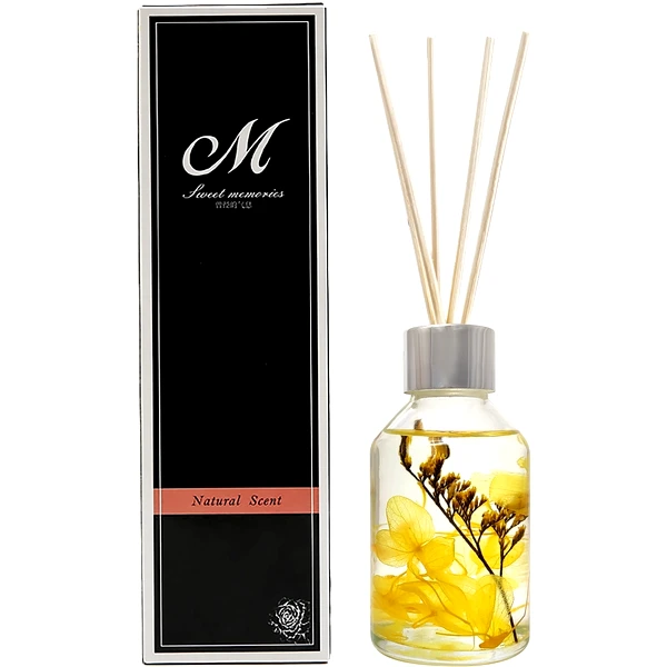 Odorizant camera parfum Flori de Portocal, sticla decor și bețișoare ornamentale, 100 ml