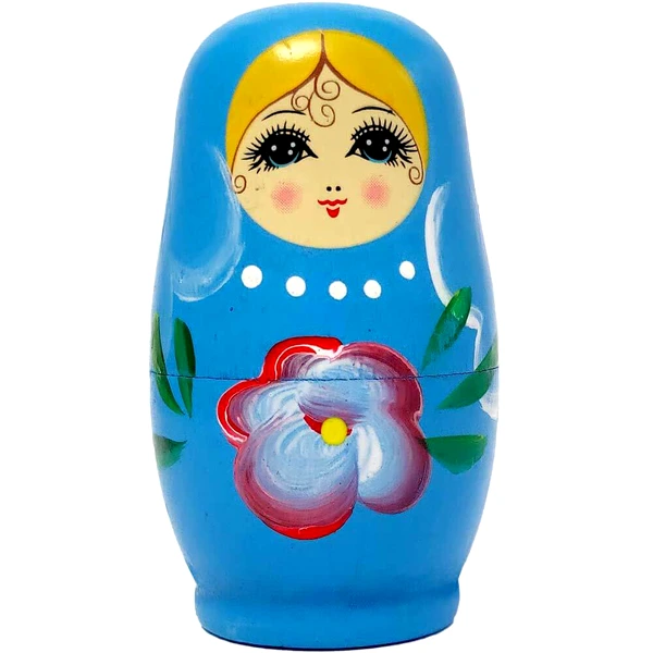 Matrioska, papusi rusesti albastru