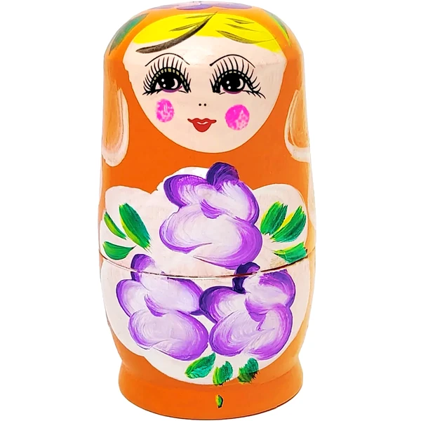 Matrioska, papusi rusesti pentru prosperitate, nunațe roșu roz11 cm