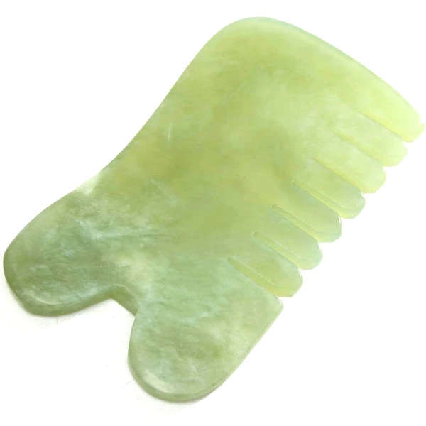 Instrument de masaj din jad natural, Gua Sha îngrijire completă pentru tot corpul, 90 mm verde