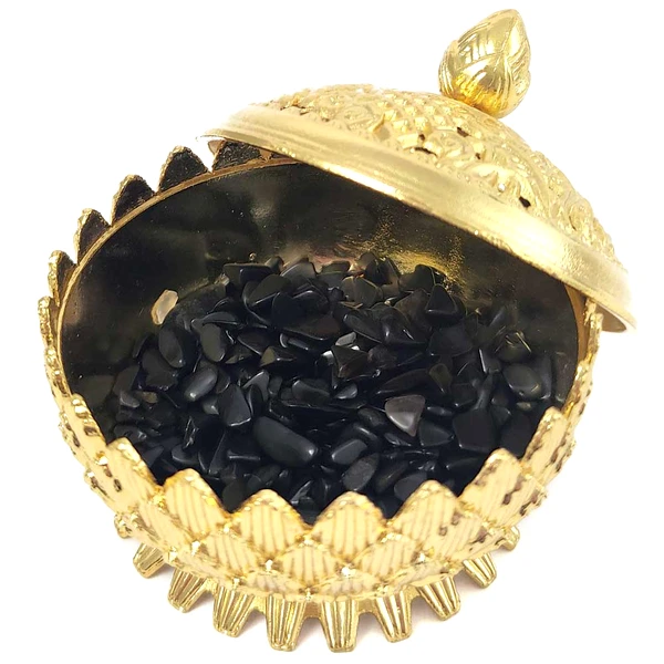 Onix spartura decor, piatra semipretioasa pentru forta interioara, cistale 1-3 mm negru 26g