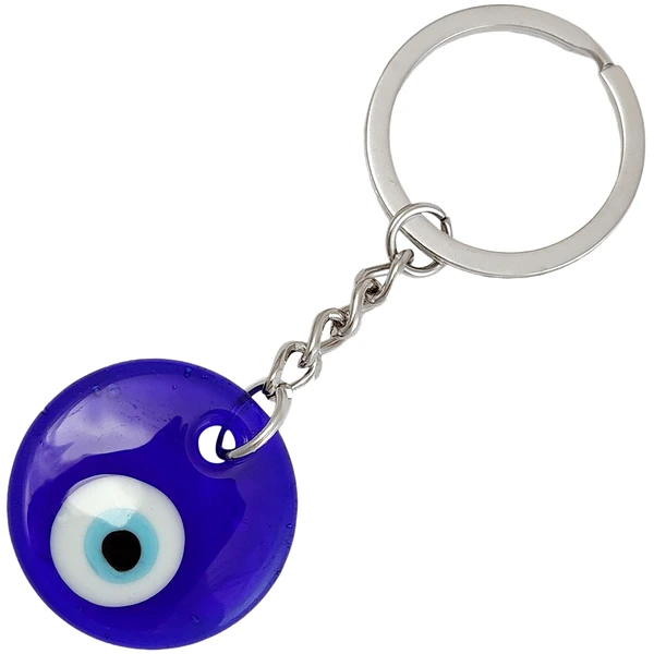 Breloc Ochiul magic norocos, amuletă feng shui de protecție a relațiilor și împotriva invidiei, acril albastru 7.5 cm