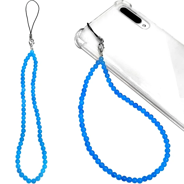 Charm pentru telefon piatra Acvamarin, brațara cristal natural albastru