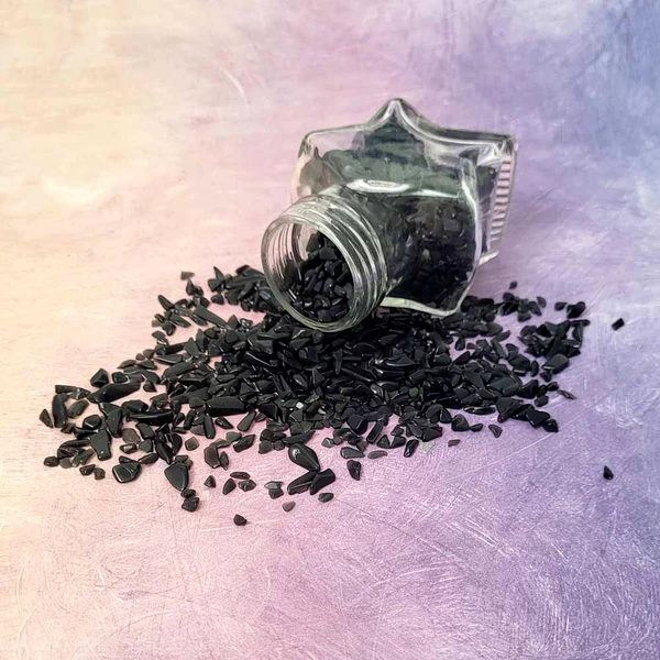 Onix spartura decor, piatra semipretioasa pentru forta interioara, cistale 1-3 mm negru 26g