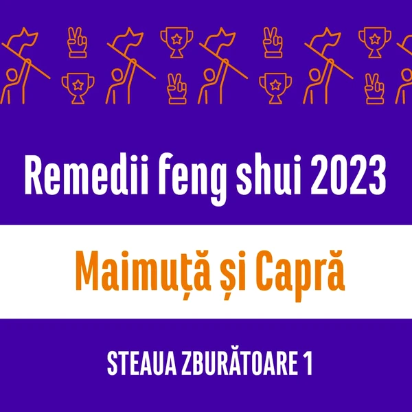 Carte remedii feng shui 2023 pentru zodiile Maimuță și Capră, Steaua Zburătoare 1, livrare pe e-mail